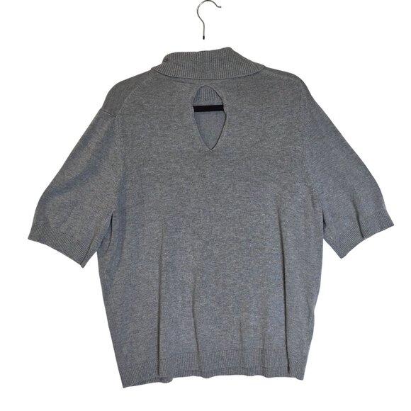 Lane Bryant Women Gray Cowl Neck Short Sleeve Sweater Top 2X 18 20 Classic Casua - Picture 2 of 6